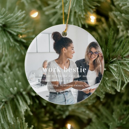 同僚｜思い出の写真のクリスマス記念品 セラミックオーナメント (ツリー)