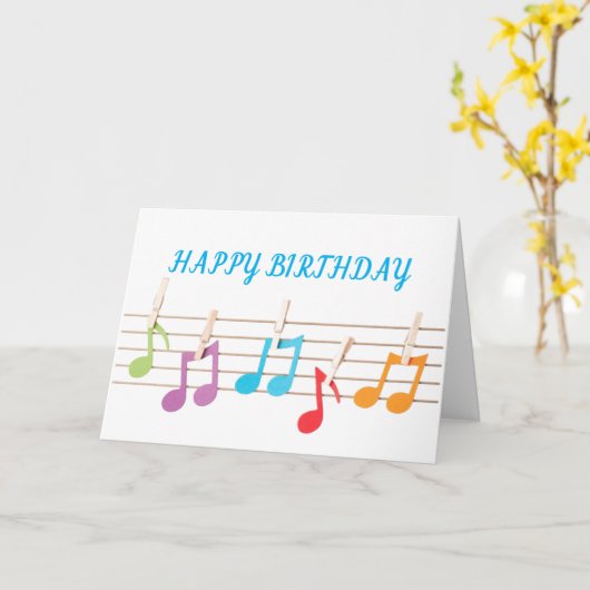 **同僚**音符誕生日 カード (黄色い花)