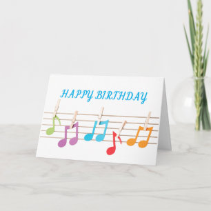 **同僚**音符誕生日 カード