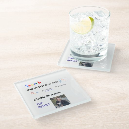 同僚PHOTOギフトボスナース先生ドクターママ ガラスコースター (アングル)