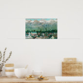 同市の居住地区の空中表示 ポスター (キッチン)