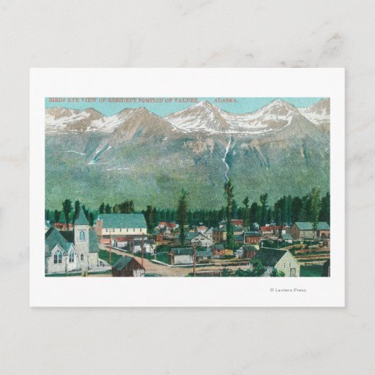 同市の居住地区の空中表示 ポストカード (正面)