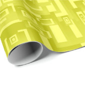 同心の黄色く幾何学的な抽象美術 ラッピングペーパー (ロールコーナー)