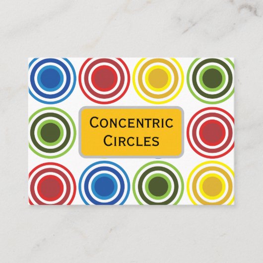 同心カラフル円 名刺 (正面)