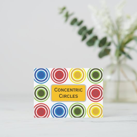 同心カラフル円 名刺 (スタンド正面)