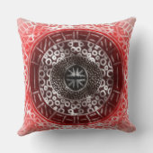 同心円アフリカトリバルプリント赤グラデーション クッション (裏面)