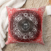 同心円アフリカトリバルプリント赤グラデーション クッション (ブランケット)