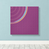 同心円カラフル分割キャンバス キャンバスプリント (インサイチュ (ウッドフロア))