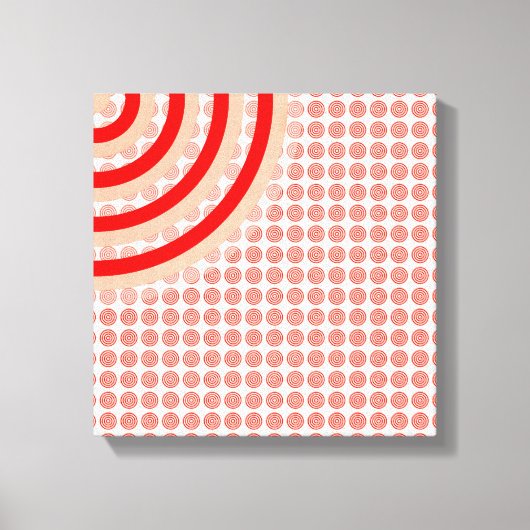 同心円カラフル分割キャンバス キャンバスプリント (正面)