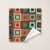 同心円カラフル形の幾何学的パターン バスタオルセット (ウォッシュタオル)