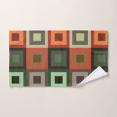 同心円カラフル形の幾何学的パターン バスタオルセット (ハンドタオル)