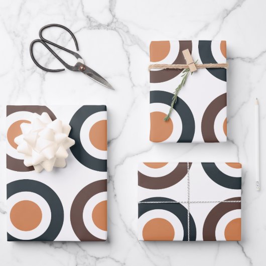 同心円カラフル誕生日 ラッピングペーパーシート (正面)