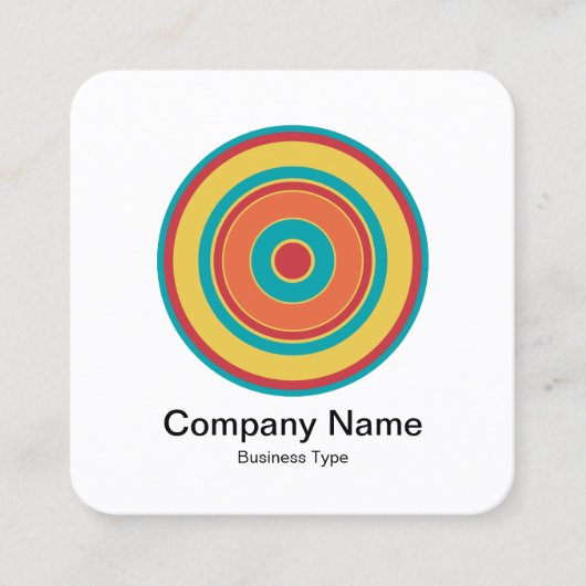 同心円カラフル05 スクエア名刺 (正面)