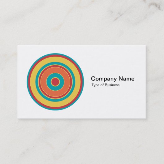 同心円カラフル05 名刺 (正面)