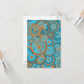 同心円グラデーションオレンジラストターコイズ カード (正面/裏面インサイチュ)