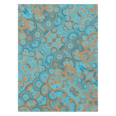 同心円グラデーションオレンジラストターコイズ テーブルクロス (正面)