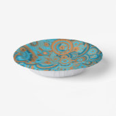 同心円グラデーションオレンジラストターコイズ ペーパーボウル (傾斜あり)