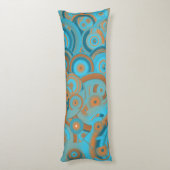 同心円グラデーションオレンジラストターコイズ ボディピロー (裏面 (縦))