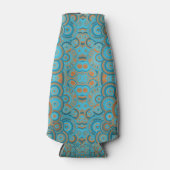 同心円グラデーションオレンジラストターコイズ ボトルクーラー (正面)