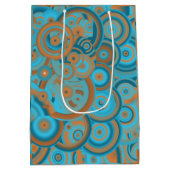 同心円グラデーションオレンジラストターコイズ ミディアムペーパーバッグ (裏面)