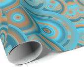 同心円グラデーションオレンジラストターコイズ ラッピングペーパー (ロールコーナー)