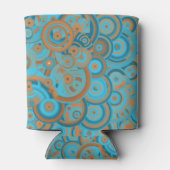 同心円グラデーションオレンジラストターコイズ 缶クーラー (裏面)