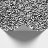 同心円スパイダーウェブ白（黒） ラッピングペーパー (角)