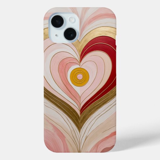 同心円ハートの花 Case-Mate iPhoneケース (裏面)