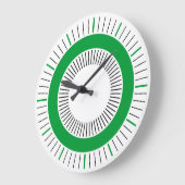 同心円レイ無地の – 緑 ラージ壁時計 (傾斜)
