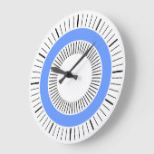 同心円レイ – 赤ちゃん青 ラージ壁時計 (傾斜)