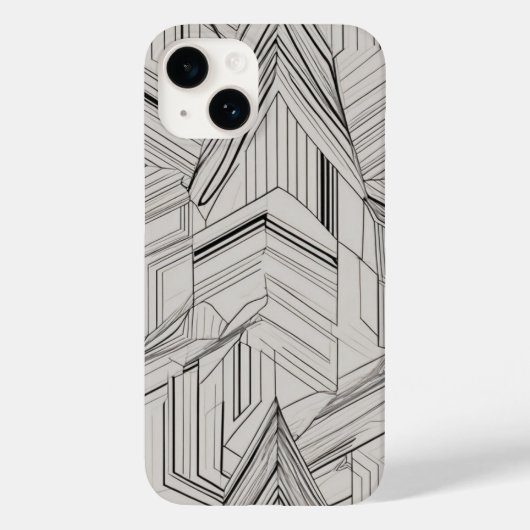 同心円三角形のラインアート Case-Mate iPhoneケース (裏面)