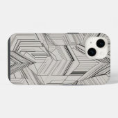 同心円三角形のラインアート iPhoneケース (裏面横)