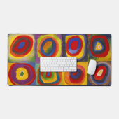 同心円付き正方形 | Kandinsky | デスクマット (キーボード&マウス)