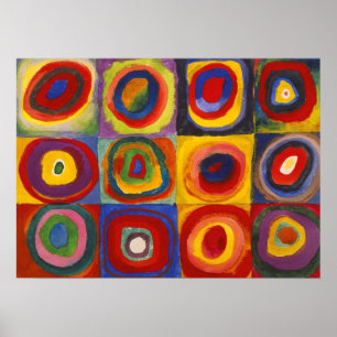 同心円付き正方形、Kandinsky ポスター