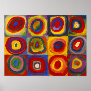 同心円付き正方形   Kandinsky   ポスター