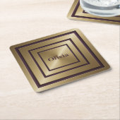 同心円正方形モノグラムコースターセット スクエアペーパーコースター (アングル)