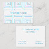 同心円状の青い正方形パターン 名刺 (正面/裏面)