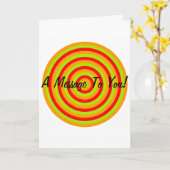 同心円状グリーティングカードへのメッセージ カード (黄色い花)