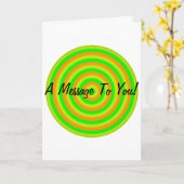 同心円状グリーティングカードへのメッセージ カード (黄色い花)