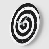 同心円状スパイラルin白黒ラウンドクロック ラージ壁時計 (傾斜)