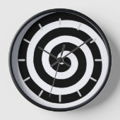 同心円状スパイラルin白黒ラウンドクロック 壁時計 (正面)