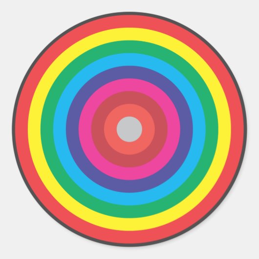 同心円色付きターゲット ラウンドシール (正面)