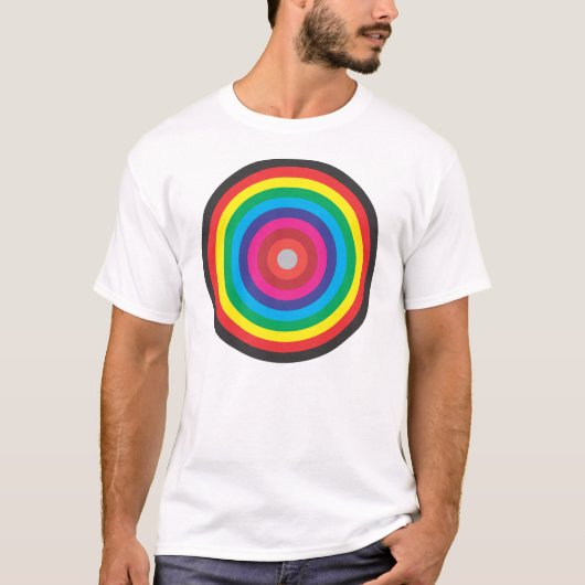 同心円色付きターゲット Tシャツ (正面)