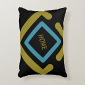 同心円金ゴールドおよびターコイズ幾何形状 アクセントクッション (正面(垂直))