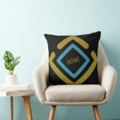 同心円金ゴールドおよびターコイズ幾何形状 クッション (椅子)