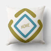 同心円金ゴールドおよびターコイズ幾何形状 クッション (裏面)