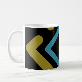 同心円金ゴールドおよびターコイズ幾何形状 コーヒーマグカップ