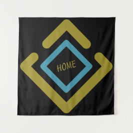 同心円金ゴールドおよびターコイズ幾何形状 タペストリー