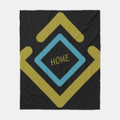 同心円金ゴールドおよびターコイズ幾何形状 フリースブランケット (正面)