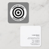 同心円 – グレー#7F7F7F スクエア名刺 (正面/裏面)
